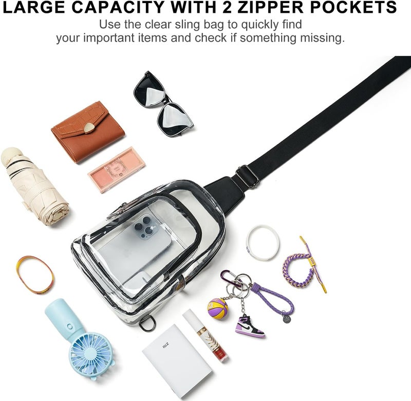 LATMAP Clear Bag for Stadium Events, Clear Purse for Women Stadium Crossbody Bag, Transparent Bag for Concerts Sports - Image 4